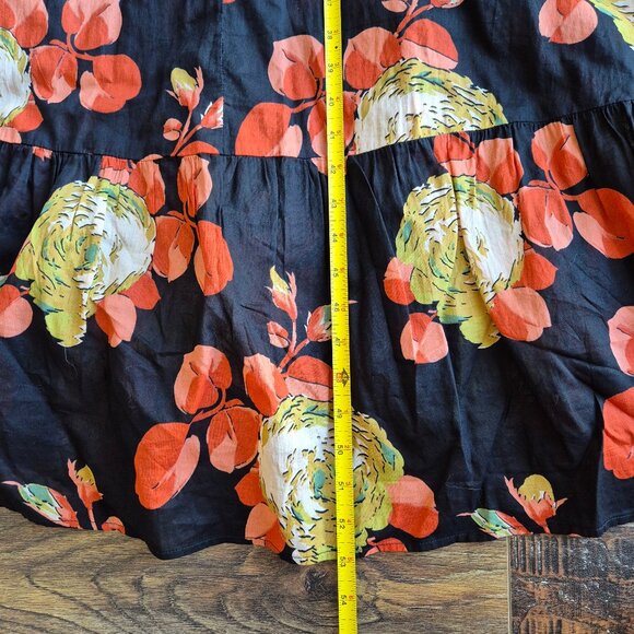 NWoT  The GREAT. The Geranium Midi Dress Romantic Ruffle V-Neck Cabbage Rose - Picture 15 of 16